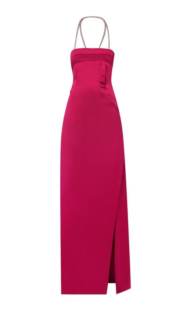 HALTER STRAPLESS MAXI DRESS IN PINK