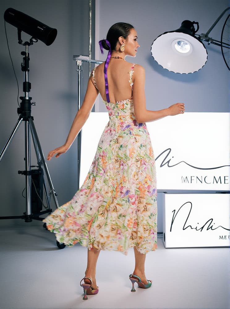 Ornan Floral Embroidered Midi Dress