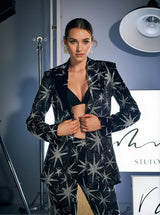 Rhodes Leaf Sequin Crystal Blazer Set