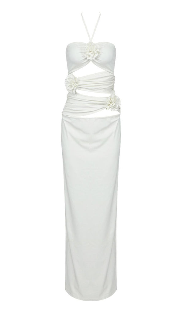 BANDAGE CUT OUT MAXI DRESS IN WHITE