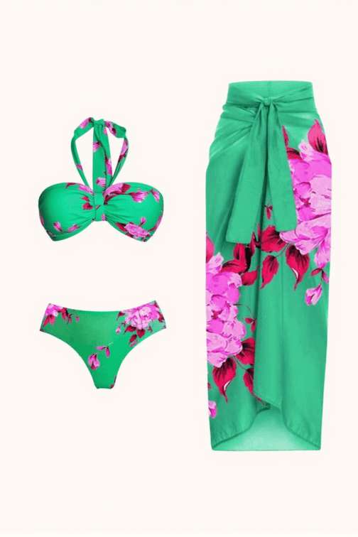 Aunika Halterneck Bikini Three Piece Set