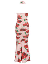 Charlotte Halterneck Rose Printed Maxi Dress