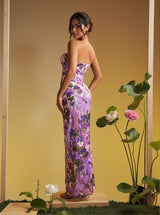 Nakoa Strapless Sequin Embroidered Maxi Dress