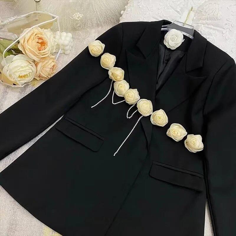 FLOWERS CHAIN BLACK BLAZER