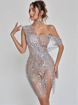 Bailee Split Sequin Mini Dress