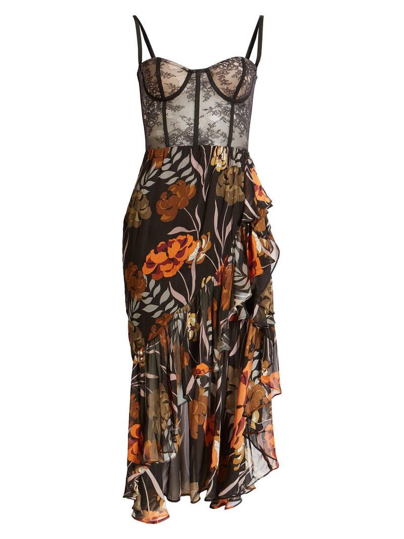 Deborah Mesh Floral Midi Dress