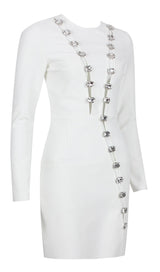 BODYCON SPLIT DRESS IN WHITE