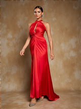 Samson Halterneck Satin Maxi Dress