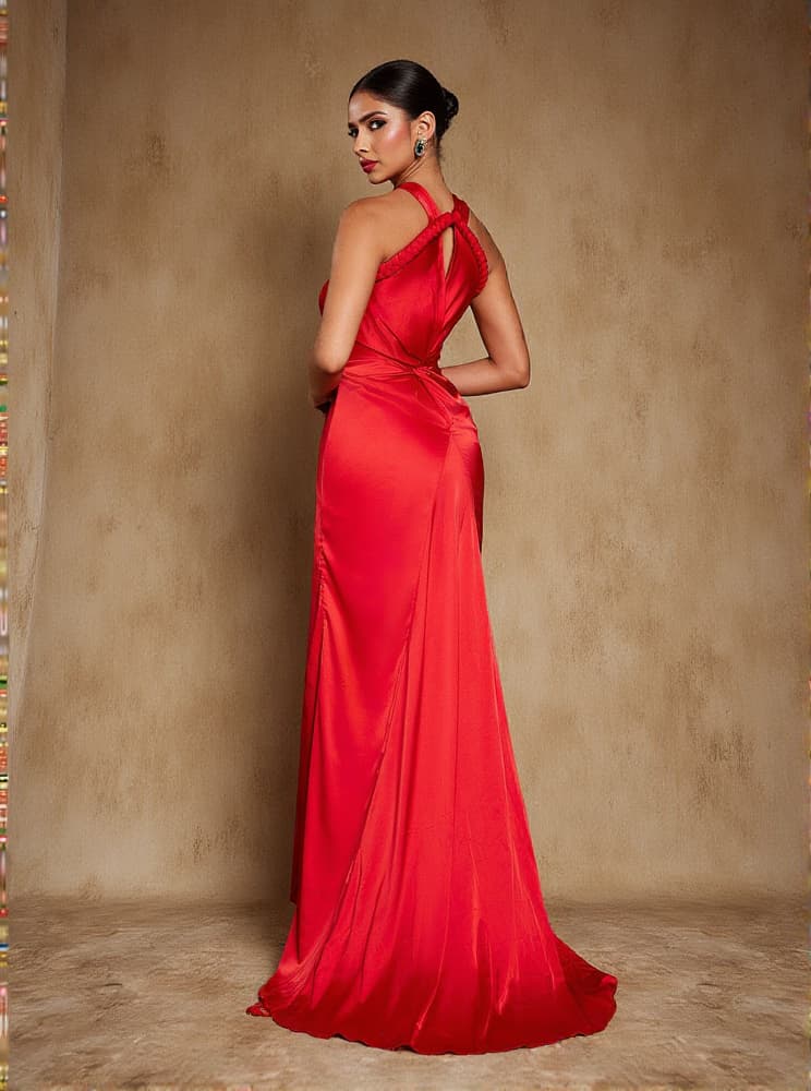 Samson Halterneck Satin Maxi Dress