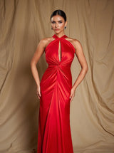 Samson Halterneck Satin Maxi Dress