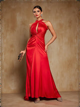 Samson Halterneck Satin Maxi Dress