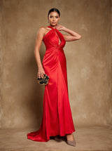 Samson Halterneck Satin Maxi Dress