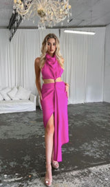 SPLIT MAXI DRESS IN PINK