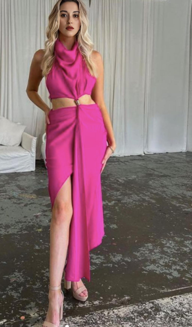 SPLIT MAXI DRESS IN PINK