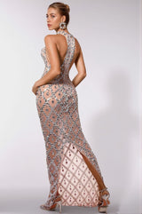 Abrielle Diamante Halter Neck Mermaid Dress