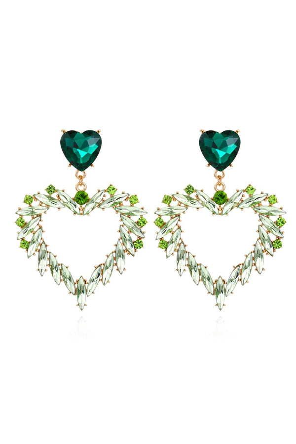 Ione Rainbow Gem Heart Earrings