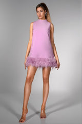 Lilac Sleeveless Feather Dress