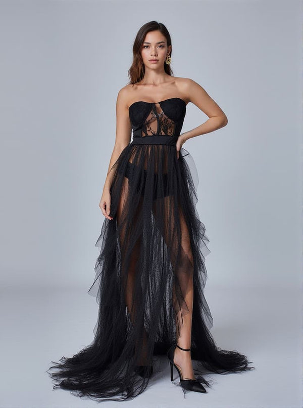 Dorothy Tulle Maxi Dress In Black