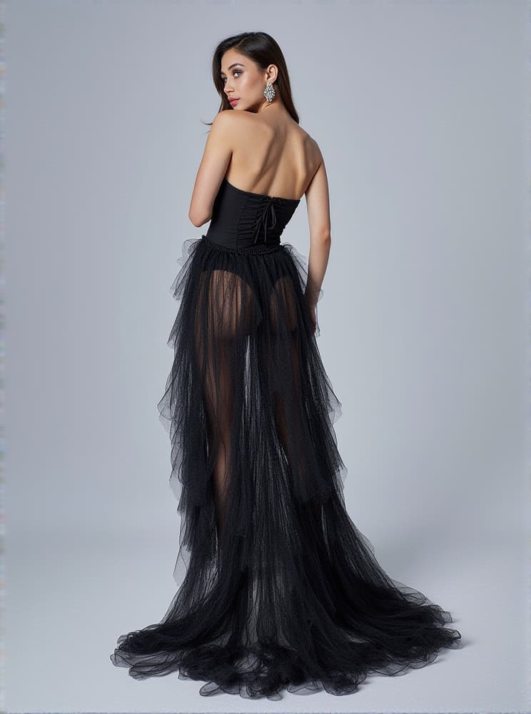 Dorothy Tulle Maxi Dress In Black