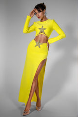 Daela Star Hight Slit 2 Piece Dress Set