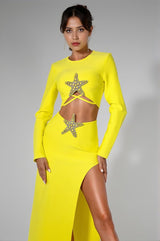 Daela Star Hight Slit 2 Piece Dress Set