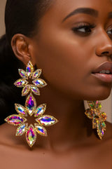 Brittanie Flower Rhinestones Earrings