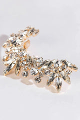 Danetta Floral Rhinestone Ear Clips