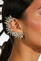 Danetta Floral Rhinestone Ear Clips