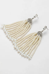 Danessa Tassel Pearl Diamond Earrings