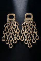 Annalysah Diamond Floral Fringe Earrings