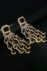 Annalysah Diamond Floral Fringe Earrings