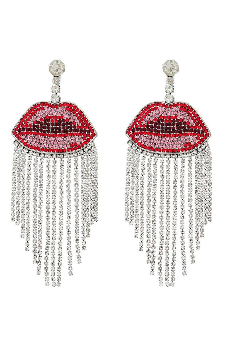 Annalyssia Lips Fringe Diamond Earrings