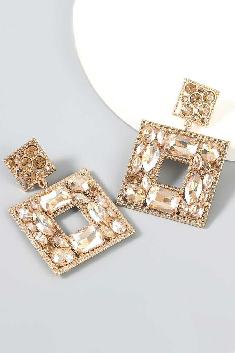 Annelise Square Crystal Diamond Earrings