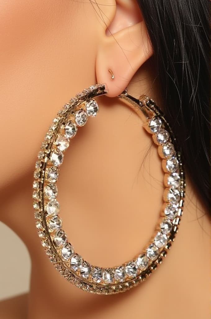 Annella Hoop Diamond Earrings