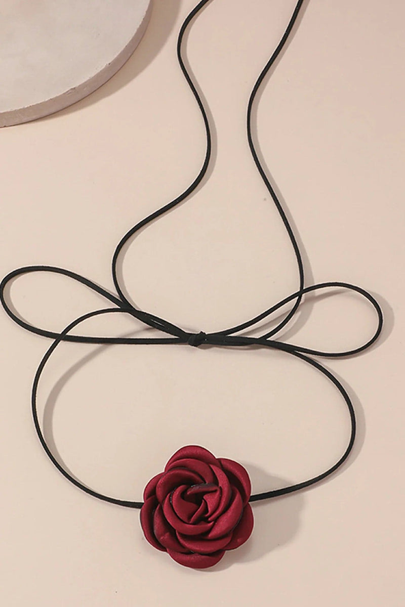 Annsley 3D Floral Ribbon Necklace