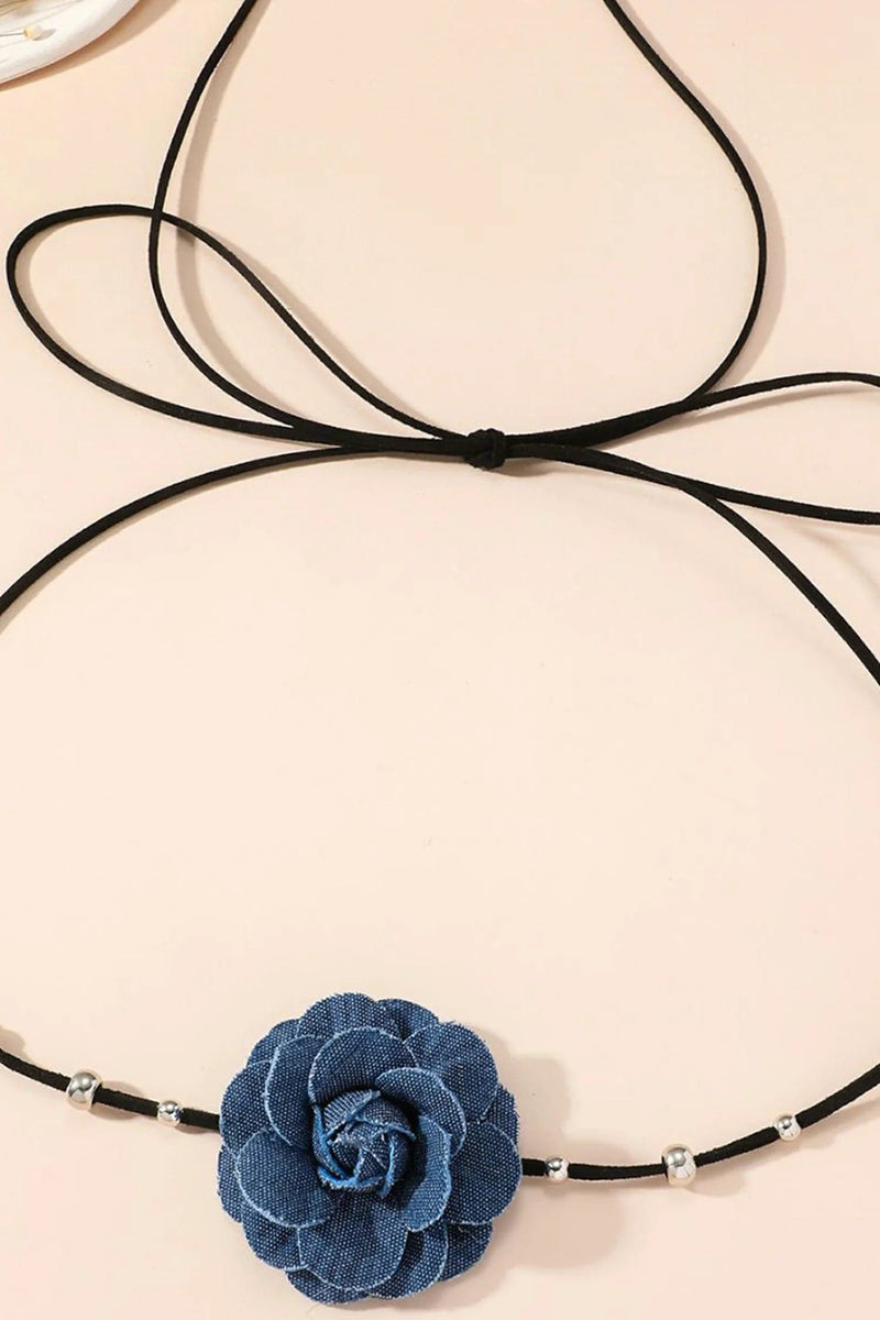 Annsley 3D Floral Ribbon Necklace