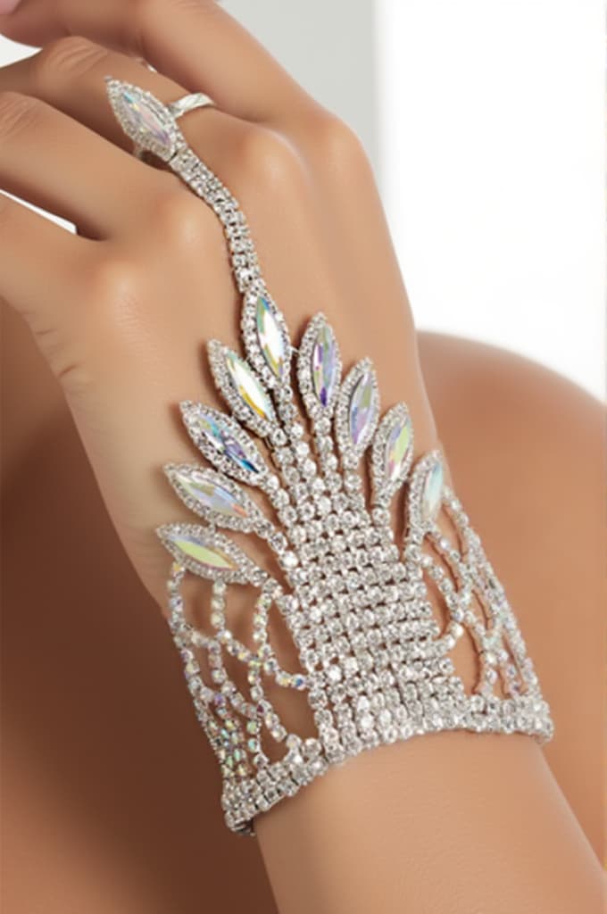 Arabia Diamond Floral Fringe Bracelet