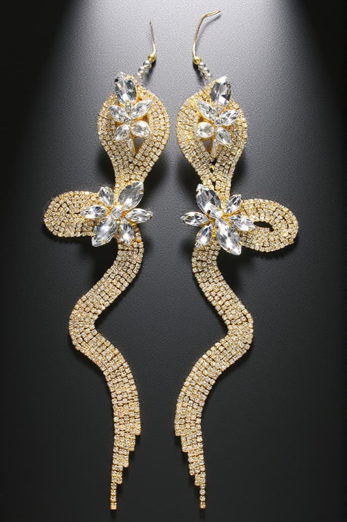 Braydan Crystal Serpent Diamond Earrings