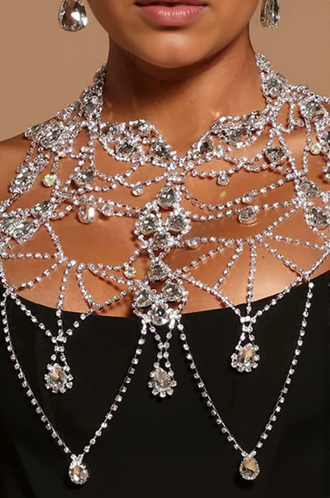 Britten Diamond Crystal Layer Chest Chain