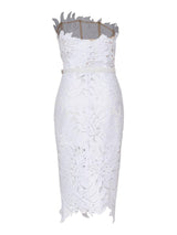 Despina White Lace Midi Dress