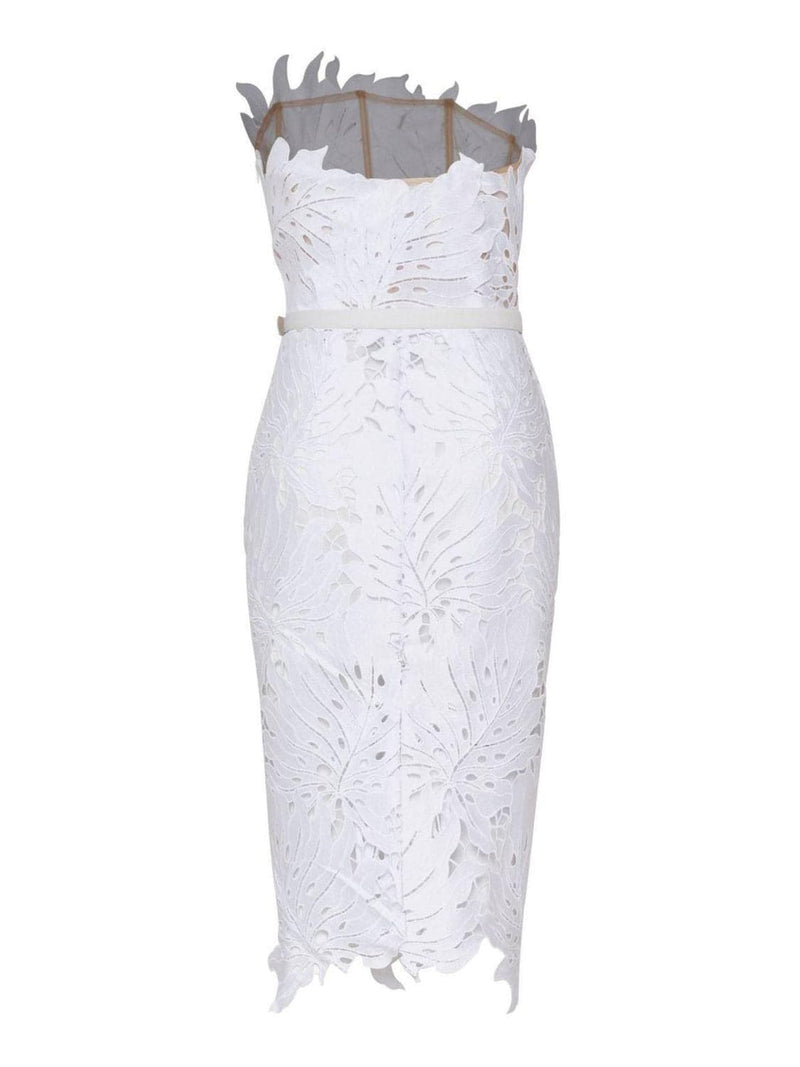 Despina White Lace Midi Dress