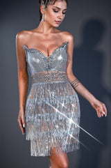 Ceryn Diamond Sequin Corset Dress