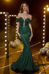 Onor Corset Sequin Belt Mermaid Dress