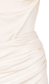 TUBE TOP PLEATED SKIRT IN IVORY