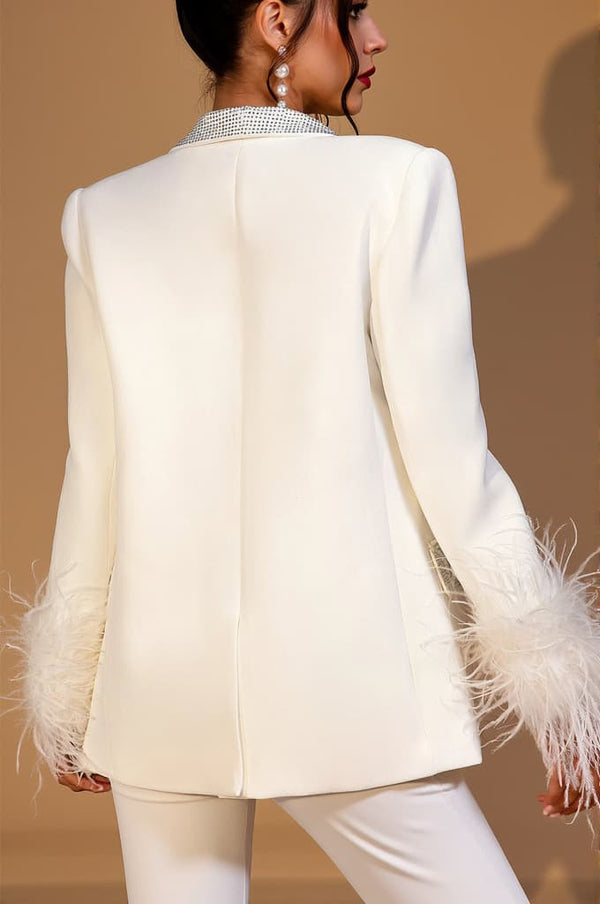 Greyla Diamond Feather Blazer