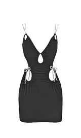 CUT OUT BODYCON MINI DRESS IN BLACK