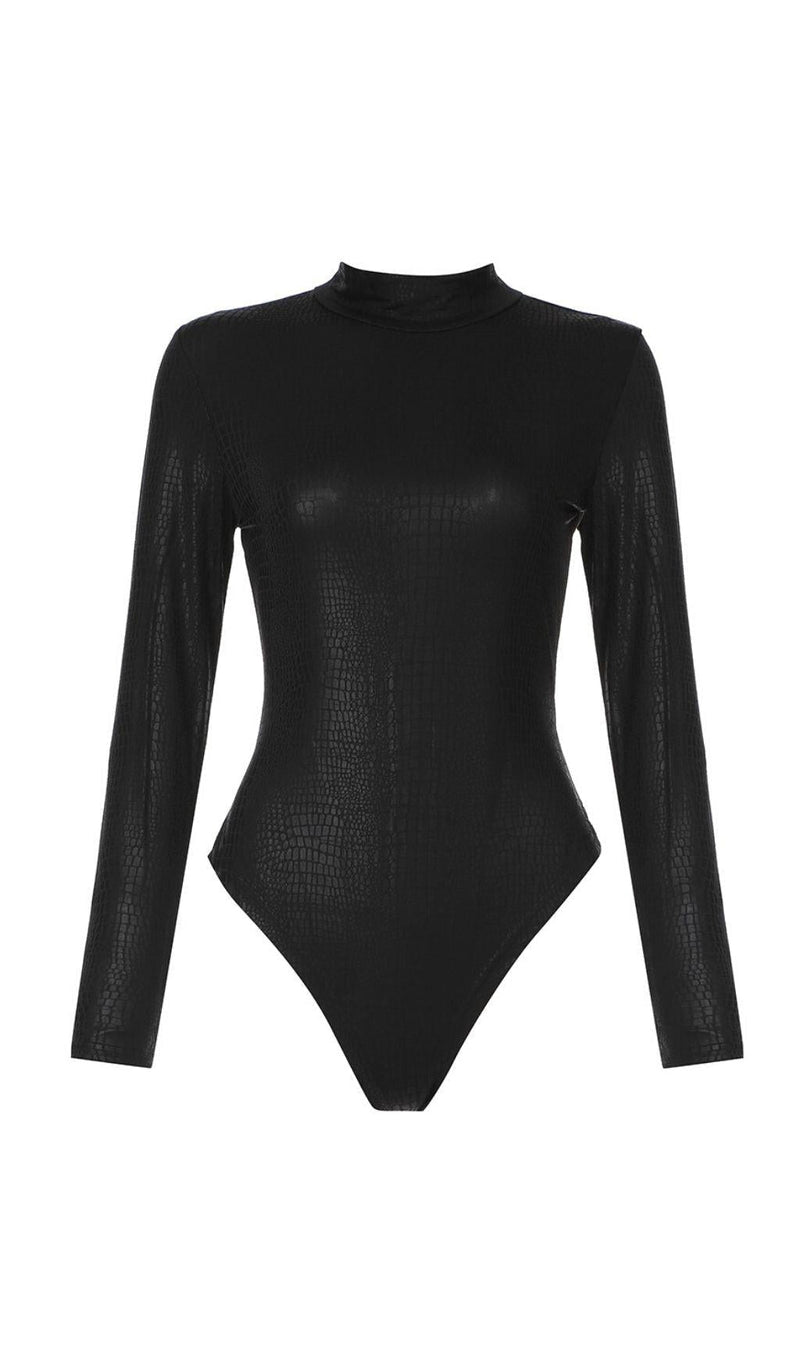 BLACK GRAIN BODYSUIT