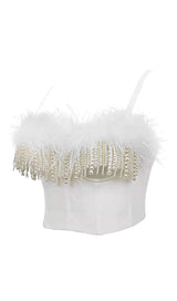 WHITE FEATHER PEARL TOP