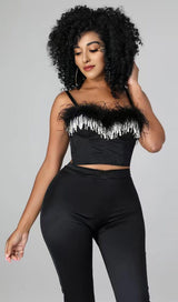 PEARL FEATHER CORSET TOP