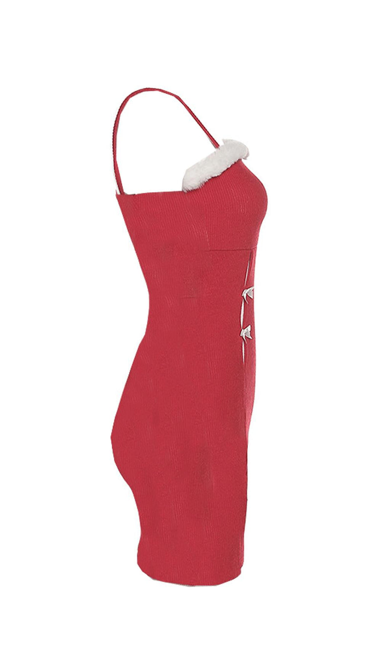 Fashion fleece suspender dress